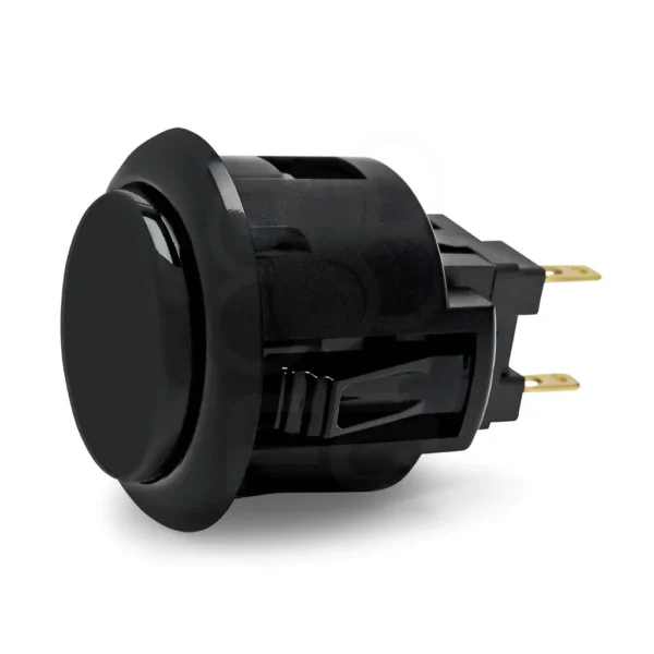 Genuine Sanwa OBSF-24 24mm snap-in push button in black