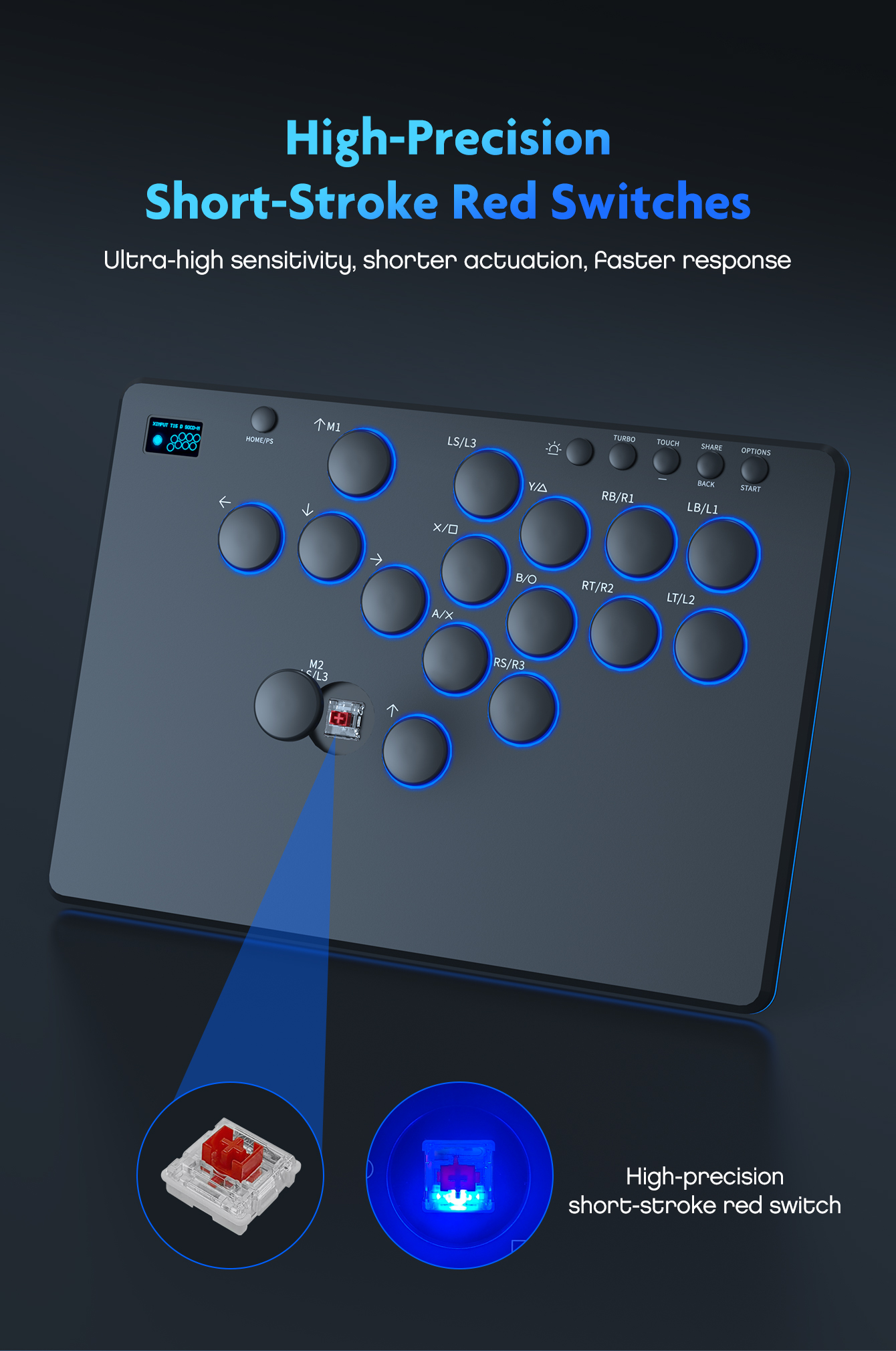 High-precision short-stroke red switches