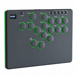 16Key_Black_Main1 Fravex 16-Key Leverless Arcade Controller (OLED · Hot-Swap · RGB) — PC/PS4/PS3/Switch