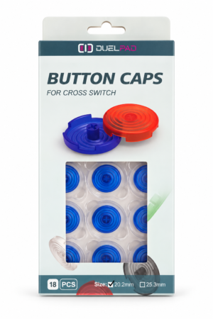 Duelpad Button Caps 20mm — Blue (Pack of 18)