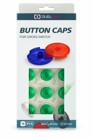 Duelpad Button Caps 20mm — Green (Pack of 18)