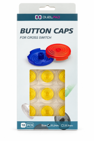 Duelpad Button Caps 20mm — Yellow (Pack of 18)