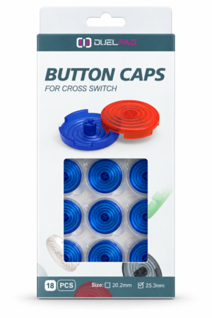 Duelpad Button Caps 25mm — Blue (Pack of 18)