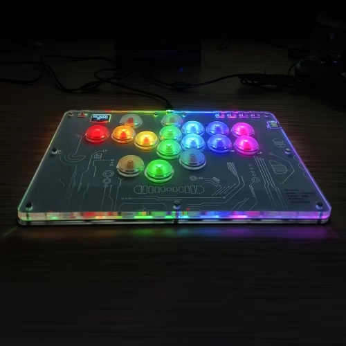 Fravex 16-Key Leverless Arcade Controller — White (Acrylic)