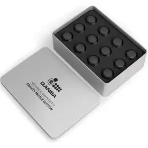 Qanba Gravity KS 24mm Silent Mechanical Pushbutton — Clear Black (12-Piece Boxed Set)