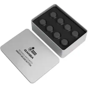 Qanba Gravity KS 30mm Silent Mechanical Pushbutton — Clear Black (8-Piece Boxed Set)