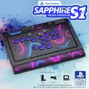 Qanba Sapphire S1 Leverless Arcade Controller — PS5 / PS4 / PC