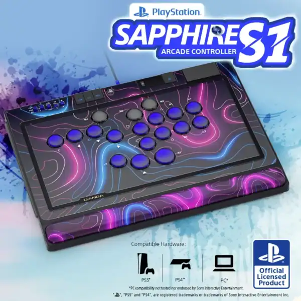 Qanba Sapphire S1 Leverless Arcade Controller — PS5 / PS4 / PC