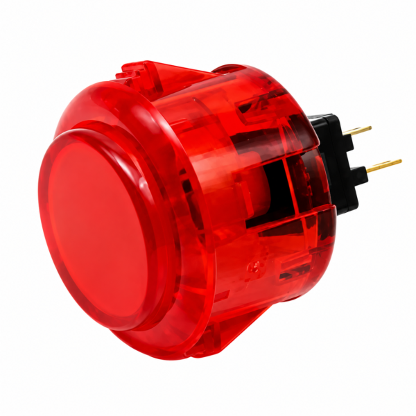 Qanba Transparent Card Button — Red (30mm)