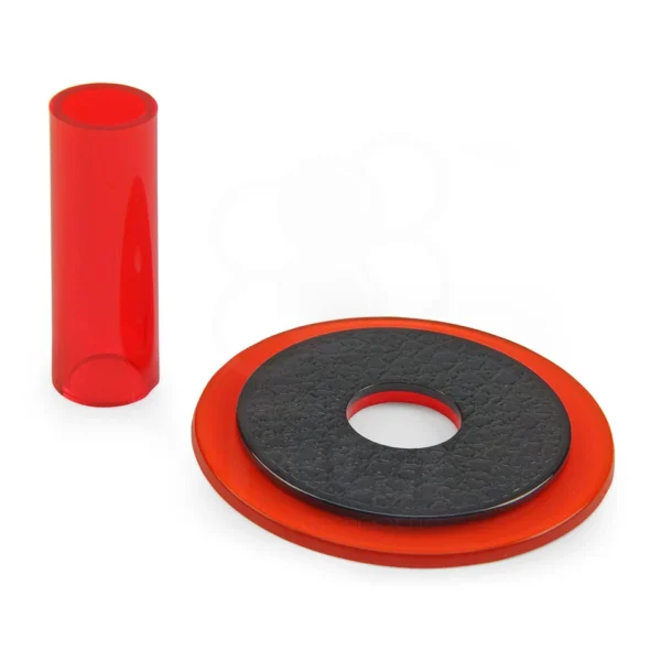 SANWA-JLF-CD-CR Sanwa JLF-CD Shaft Cover & Dustwasher Set — Clear Red