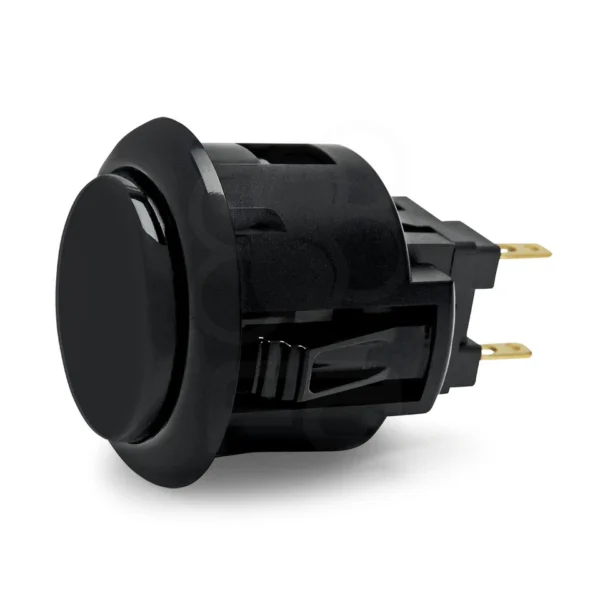 SANWA-OBSF-24-K Sanwa OBSF-24 Push Button — Black (24mm)