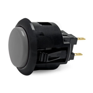Sanwa OBSF-24 Push Button — Black Rim / Dark Hai Plunger (24mm)