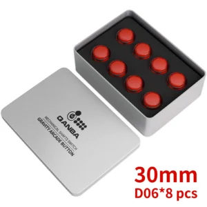Qanba Gravity KS 30mm Silent Mechanical Pushbutton — Clear Red (8-Piece Boxed Set)