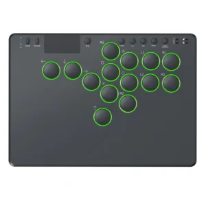 Fravex 14-Key Leverless Arcade Controller with Touch Pad, Black ABS