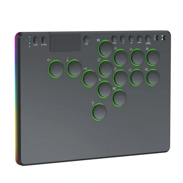 Fravex 14-Key Leverless Arcade Controller with Touch Pad, Black ABS - view 3
