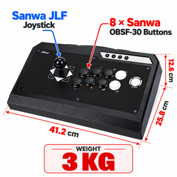 QanbaQ4_2 Qanba Q4 Arcade Fightstick — Black (Sanwa) (PC / PS3 / Switch)
