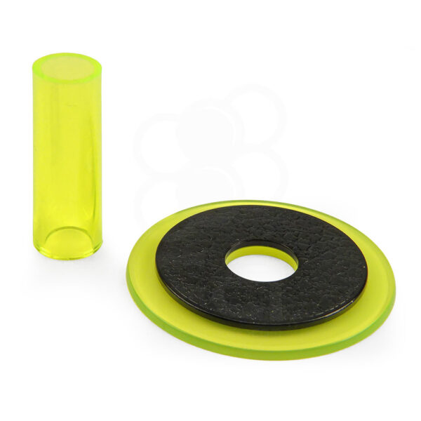 Sanwa JLF-CD Shaft Cover & Dustwasher Set — Clear Yellow